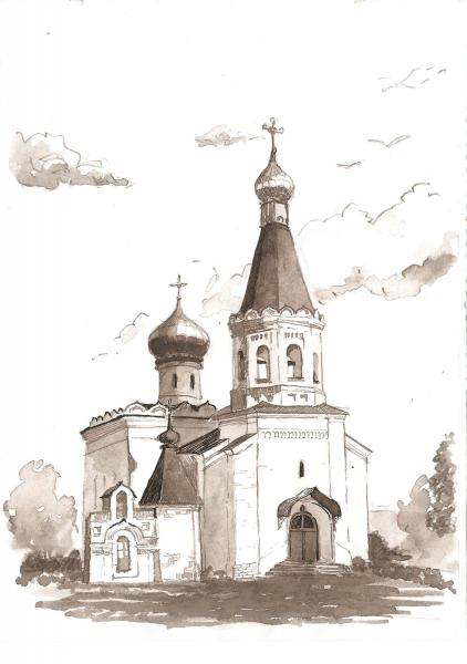Тихоновский храм. Худ. Е. Михайлова