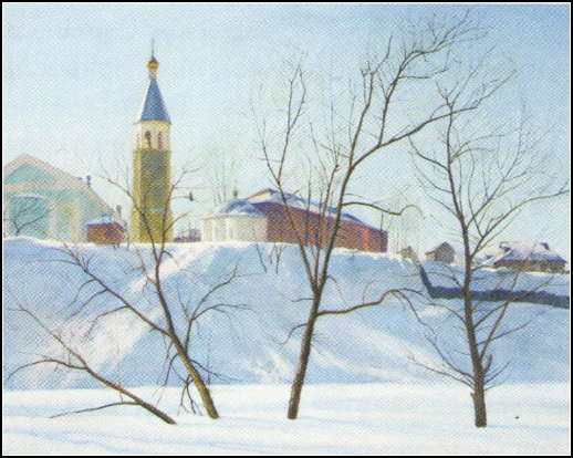 Троицкий собор, Воскресенский храм г. Клин. Да святится имя Твое. Худ. В. Макаров. 1997 г.